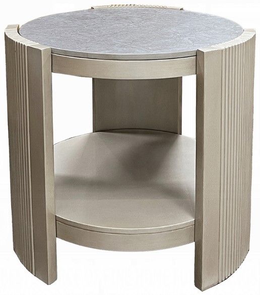 ACME Furniture Kasa Gray End Table with Champagne Base-3