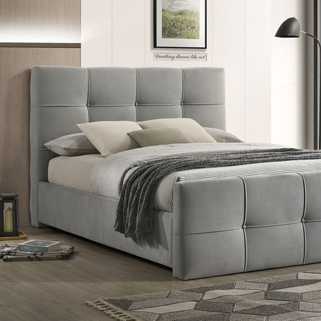 Furniture of America® Merced Light Gray King Panel Bed-2