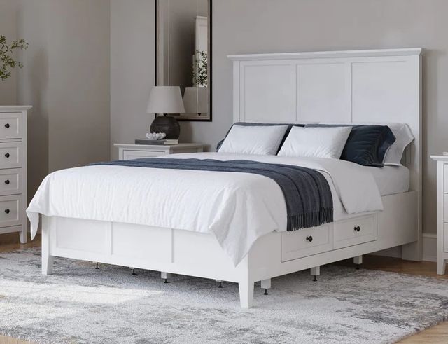 Modus Furniture Grace Snowfall White Queen Platform Storage Bed-1