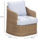 TOV Furniture Axel Blue/Brown Aluminum/Boucle/Wicker Outdoor Accent Chair-1