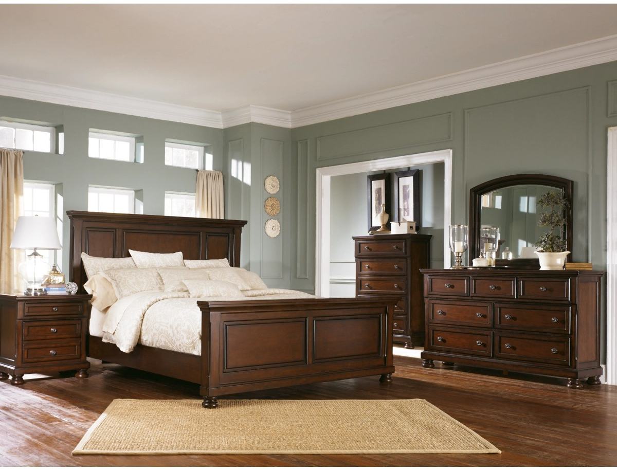 Millennium Porter 5-Piece Rustic Brown Queen Panel Bed Set - Thumbnail 3