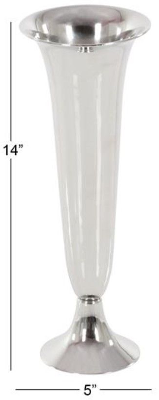 Deco Marche Silver Fluted Vase-1