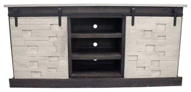 American Heartland Manufacturing Rustic 68" Two-Tone Mosaic TV Stand-2