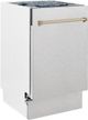 ZLINE Autograph Edition 18" Satin Stainless Steel Built In Dishwasher with Champagne Bronze Handle-2