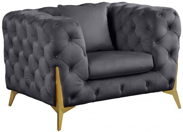 Meridian Furniture Kingdom Grey Velvet Chair-0