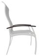 Telescope Casual Belle Isle Abalone/Snow Aluminum/Fabric Outdoor Sling Supreme Arm Chair with Chestnut Rustic Polymer Arm Accent-2