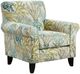 Fusion Furniture Labyrinth Sky Coral Reef Carribean Blue/White/Yellow Accent Chair-0