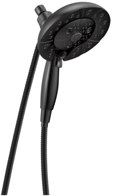 Delta Universal Showering Matte Black 12" H2Okinetic® In2ition® 5-Setting Two-in-One Shower-0