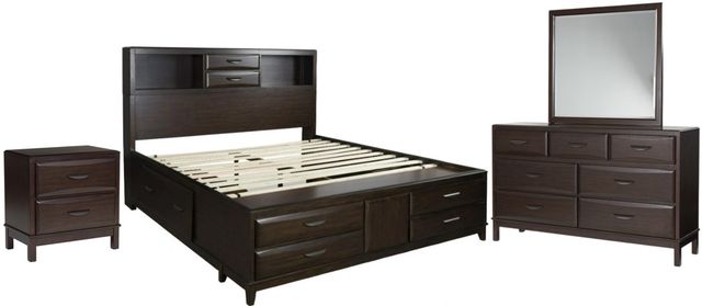 Benchcraft Vanmore 4-Piece Dark Brown Queen Storage Bedroom Set |  Furniture Mart | Fort Morgan & Sterling, CO