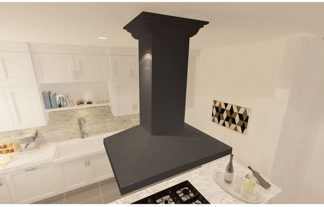 ZLINE Designer Series 30" Black Island Mount Range Hood-1