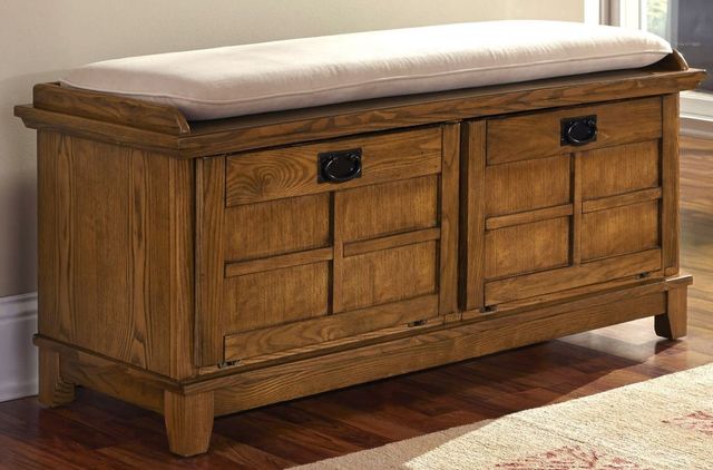 Homestyles® Arts & Crafts Brown Storage Bench-1