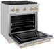ZLINE Autograph Edition Paramount 30" Satin Stainless Steel Pro Style Dual Fuel Range with Polished Gold Accents-3