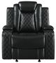 New Classic® Home Furnishings Orion Black Glider Power Recliner with Footrest and Headrest-1