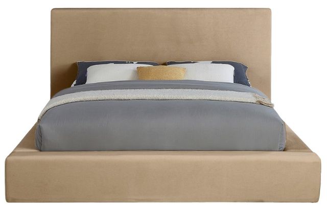 Meridian Furniture Dorian Beige Queen Upholstered Panel Bed-1