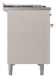 Ilve® Nostalgie II Noblesse 48'' Antique White Pro Style Dual Fuel Range with Copper Trim-2