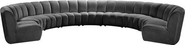 Meridian Furniture Infinity 9-Piece Grey Velvet Modular Sectional-0