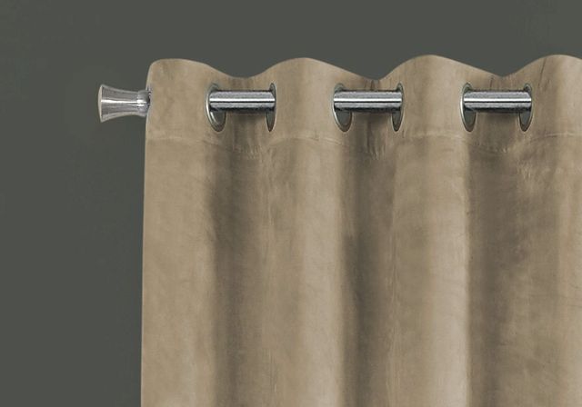 Monarch Specialties Inc. 2-Piece Beige 52" x 84" Room Darkening Curtain Panel Set-4