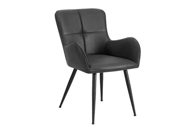 Monarch Specialties Inc. 2-Piece Black 33" Faux Leather Dining Chair Set with Tufted Back-0