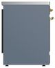 Ilve® Majestic III 30" Blue Gray Pro Style Induction Range with Solid Door and Brass Trim-3