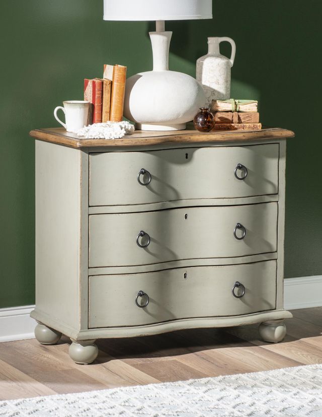 Legacy Classic Vintage Market Barnwood Oak/Northern Moss 3-Drawer Chest-2