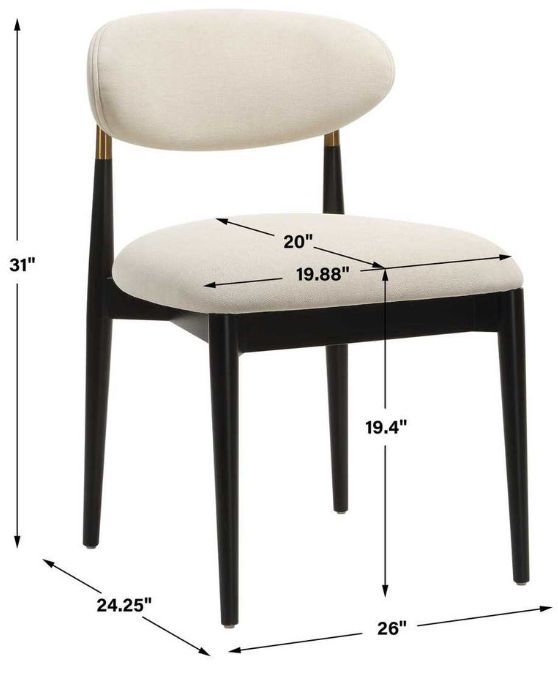 Uttermost® Moxie Matte Black/Off-White Dining Chair-3