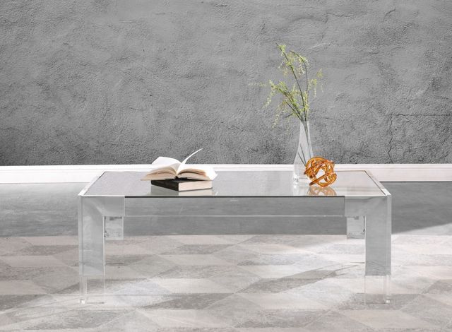 Meridian Furniture Casper Glass Top Rectangular Coffee Table with Chrome Base-3