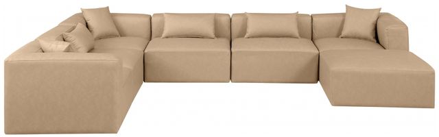 Meridian Furniture Cube 7-Piece Tan Leather Sectional-3