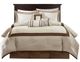 Olliix by Madison Park Genevieve 7 Pieces Brown and Taupe Queen Comforter Set-0