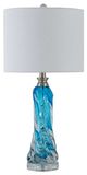 A & B Home Swell Blue Glass Table Lamp-0