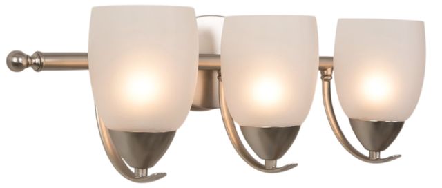 YHD Mirror Lake Brush Nickel/White 3-Light Vanity Lighting-0