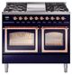 Ilve® Nostalgie II Noblesse 40'' Midnight Blue Pro Style Dual Fuel Range with Copper Trim-0