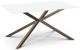 Amisco Customizable Asterisk White Glass 60" Rectangular Table with Starburst Stand-0