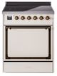 Ilve® Nostalgie II Noblesse 30'' Antique White Pro Style Induction Range with Burnished Trim-0