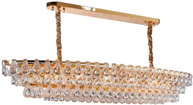 Michael Amini® Gala Gold 14-Light Rectangular LED Chandelier-0