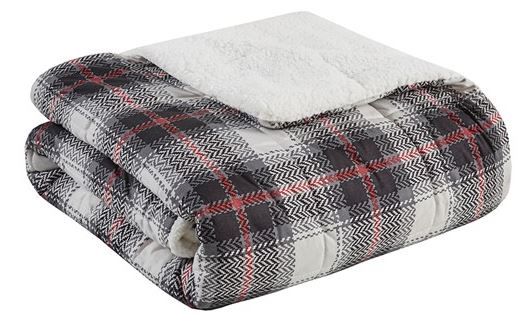 Olliix by Woolrich Ridley Black Softspun Down Alternative Oversized Throw-0