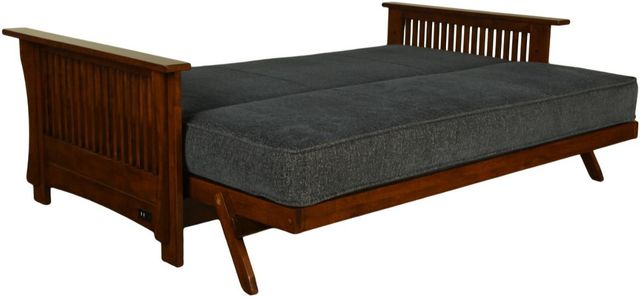 Kodiak Furniture Alexa Black Walnut/Taber Indigo Full Futon Frame with Mattress-1