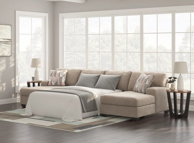 Benchcraft® Newellen 3-Piece Hemp U-Shape Full Sleeper Sectional with Double Chaise-3