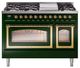 Ilve® Nostalgie II Noblesse 48'' Emerald Green Pro Style Dual Fuel Range with Brass Trim-0