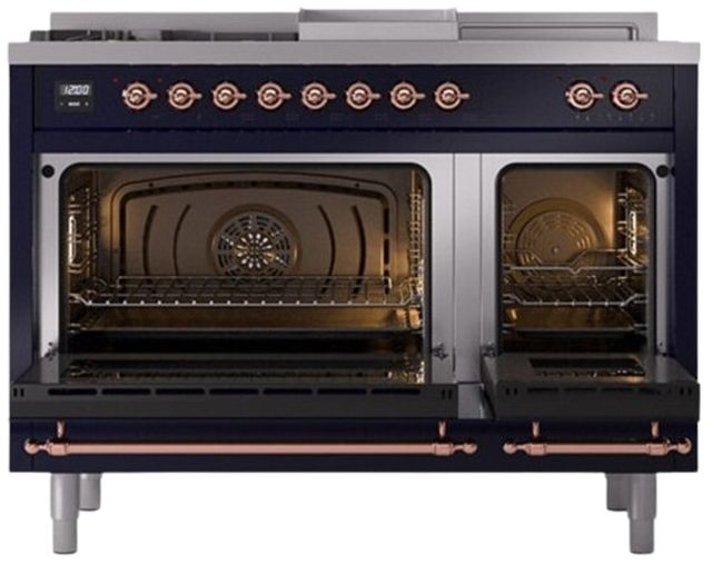 Ilve® Nostalgie II Series 48" Midnight Blue Pro Style Dual Fuel Range-1