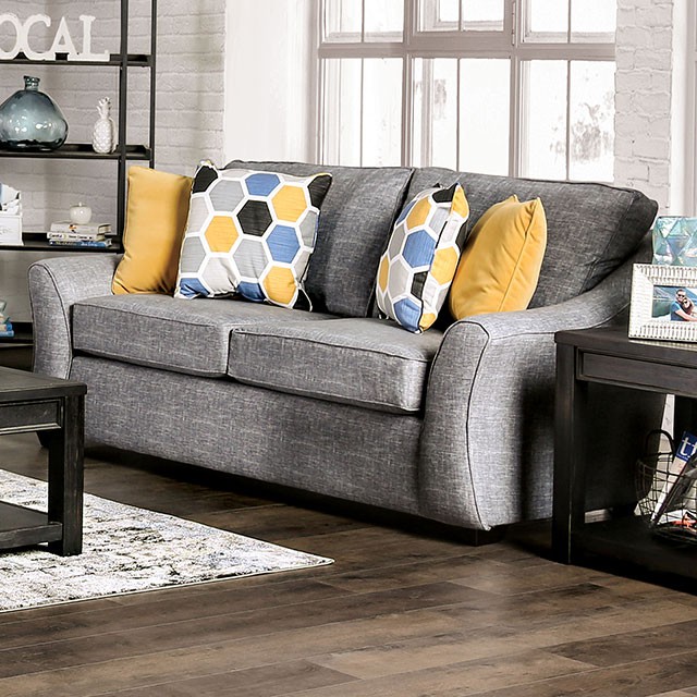 Furniture of America Jarrow Light Gray Loveseat Westside Furniture Taft CA
