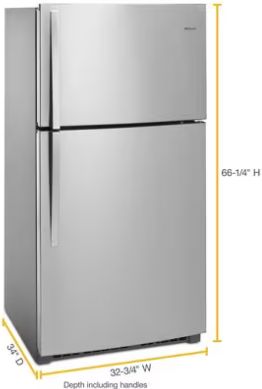 Whirlpool® 33" 21.3 Cu. Ft. Monochromatic Stainless Steel Top Freezer Refrigerator-2