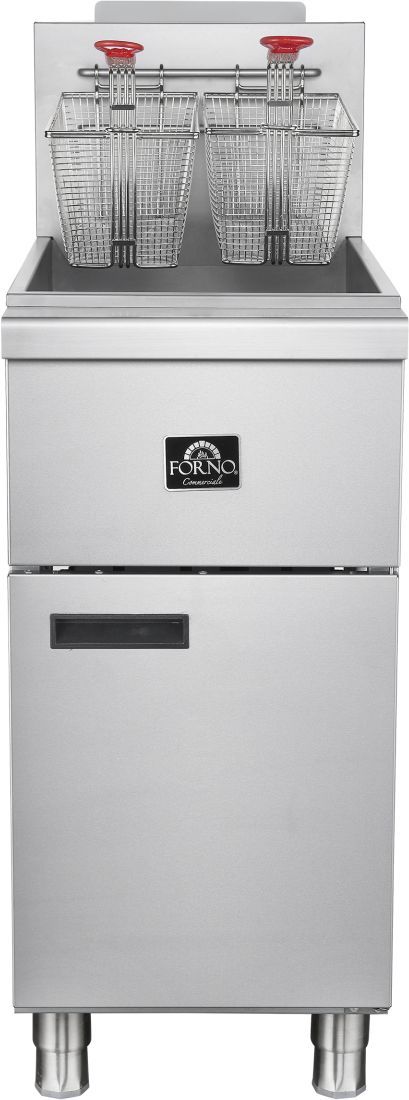 FORNO® 3 Burner Stainless Steel Commercial Natural Gas Deep Fryer  -0