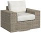 Elements International Carmona Beige/Natural Fabric/Olefin Outdoor Swivel Chair-0