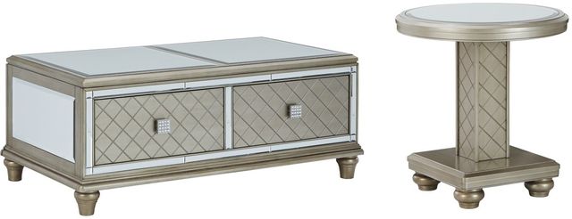 Signature Design by Ashley® Chevanna 2-Piece Platinum Coffee Table Set-0