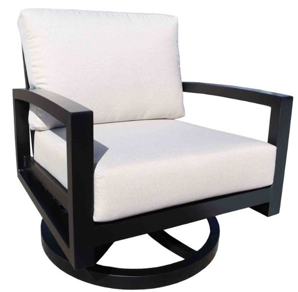 Cabin Swivel Rocker CabanaCoast® Customizable Venice Aluminum Outdoor Lounge Swivel Rocker ...