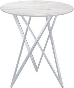 Coaster® Bexter White Bar Table with Chrome Base