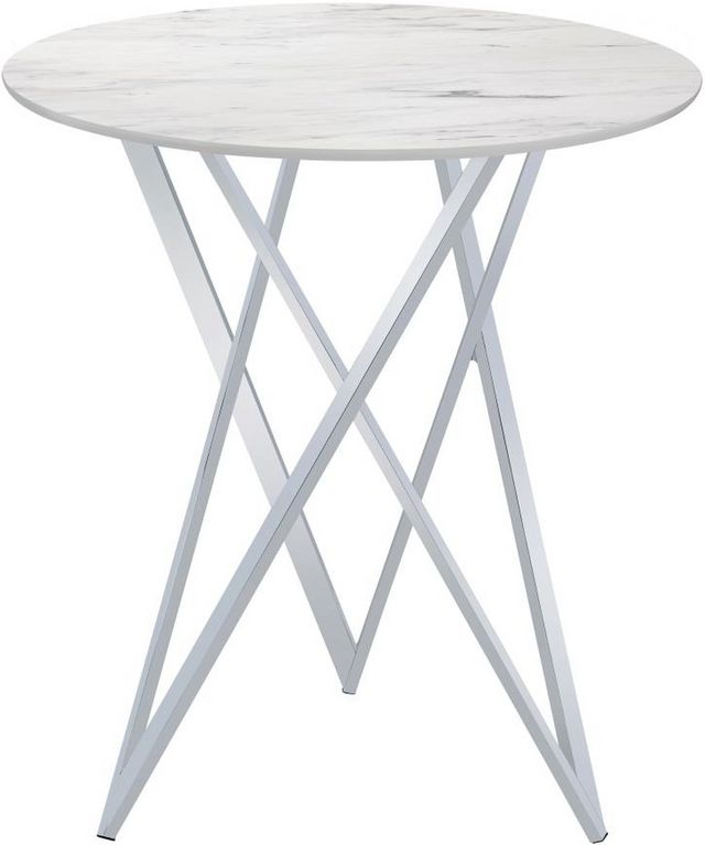 Coaster® Bexter White Bar Table with Chrome Base