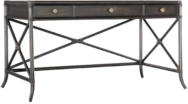 Hooker® Furniture Retreat Black Sand Pole Rattan Writing Desk-0