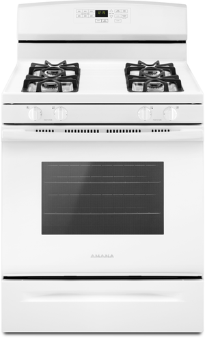 Amana Gas Range Amana 30” White Freestanding Gas Range