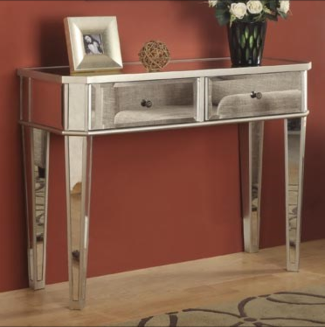 Powell® Silver Mirrored Console Table-2